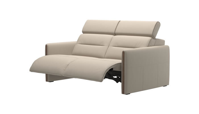 Stressless Emily 2 Seater Sofa with Recliner in Paloma Fog Leather